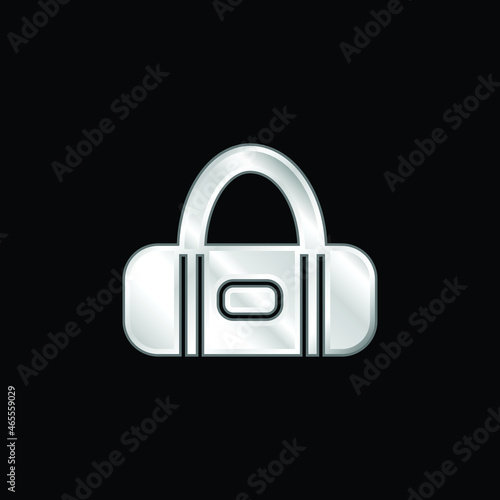 Bag silver plated metallic icon