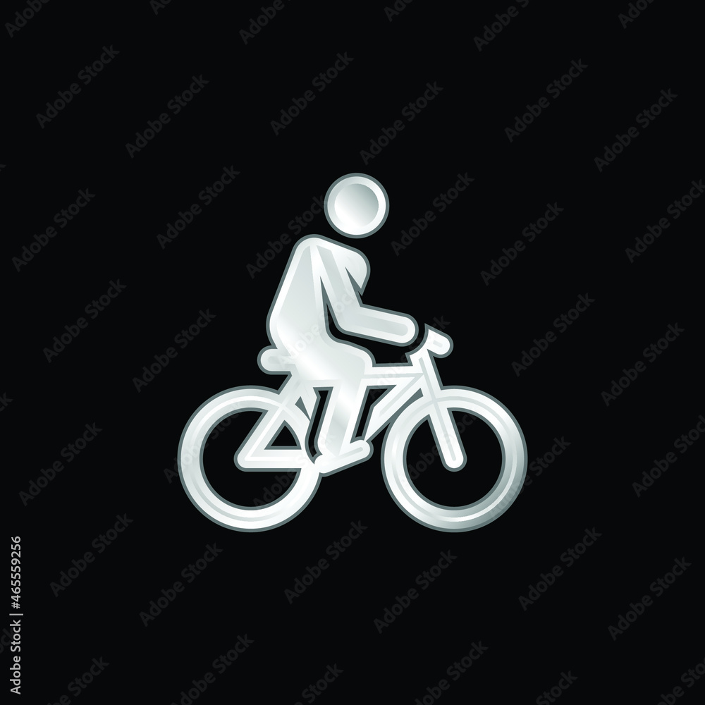 Obraz premium Bicycle silver plated metallic icon