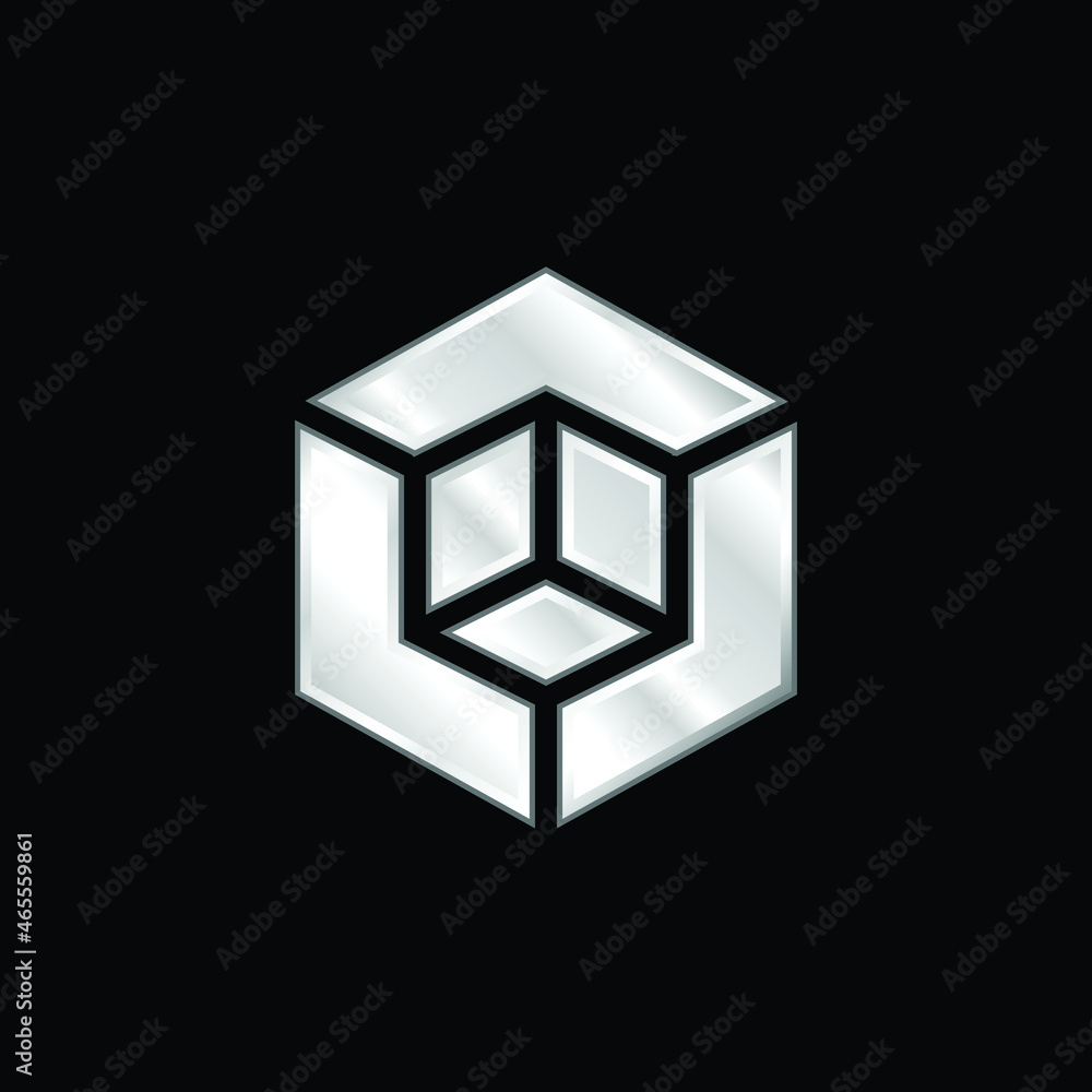 3d Model silver plated metallic icon 3d Model silver plated metallic icon