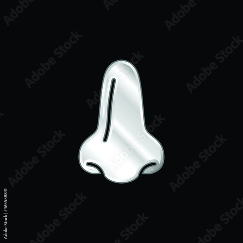 Big Nose silver plated metallic icon