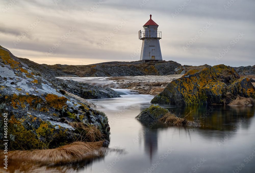 Lighthouse on a winters day on Vigra, Norway