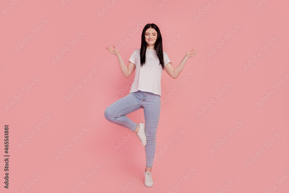 Dream woman enjoy meditation lotus pose Dream woman enjoy meditation lotus pose