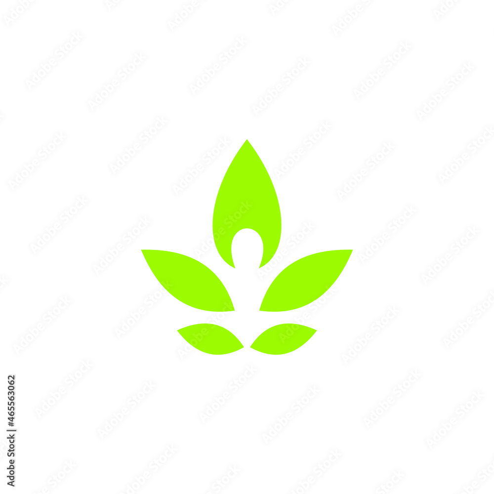 Yoga and leaf logo concept Yoga and leaf logo concept