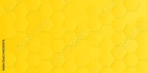 abstract technological modern yellow honeycomb geometric seamless pattern with hexagons.modern stylist 3d honeycomb geometric yellow texture background with blurry effects.