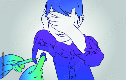 girl pandemic vaccination painted afraid