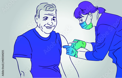 doctor vaccination injection man hospital drawn
