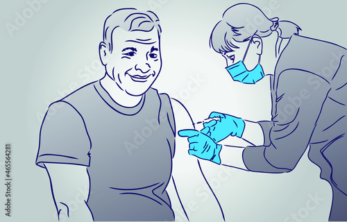 doctor vaccination injection male hospital