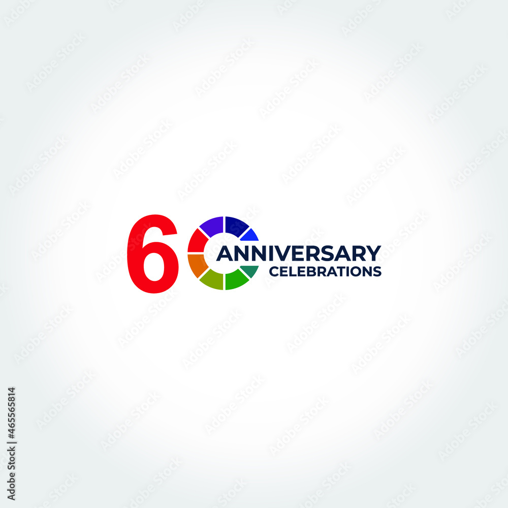60 years anniversary. Anniversary template design concept, design for event, invitation card, greeting card, banner, poster, flyer, book cover and print. Vector Eps10