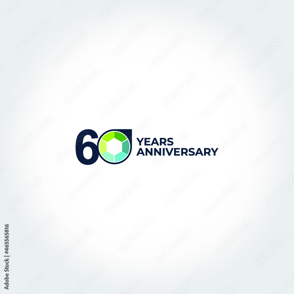 60 years anniversary. Anniversary template design concept, design for event, invitation card, greeting card, banner, poster, flyer, book cover and print. Vector Eps10