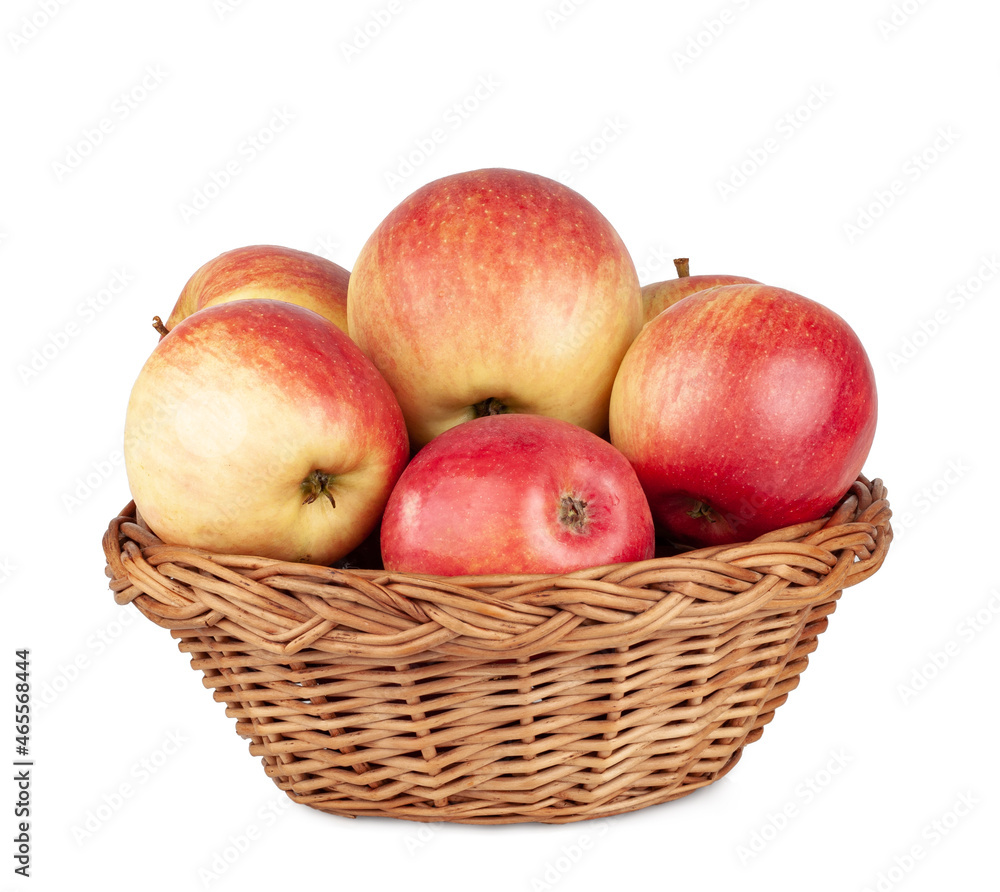 Fruit apples basket isolated on a white background Fruit apples basket isolated on a white background
