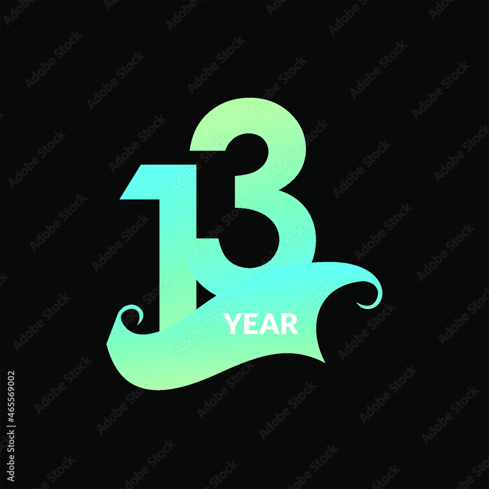 Obraz premium 13th anniversary celebration logo template. Vector Eps10