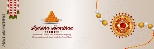 Happy raksha bandhan indian festival celebration banner with vector illustration