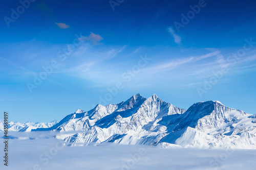 Alps mountain landscape. Beautiful winter landscape