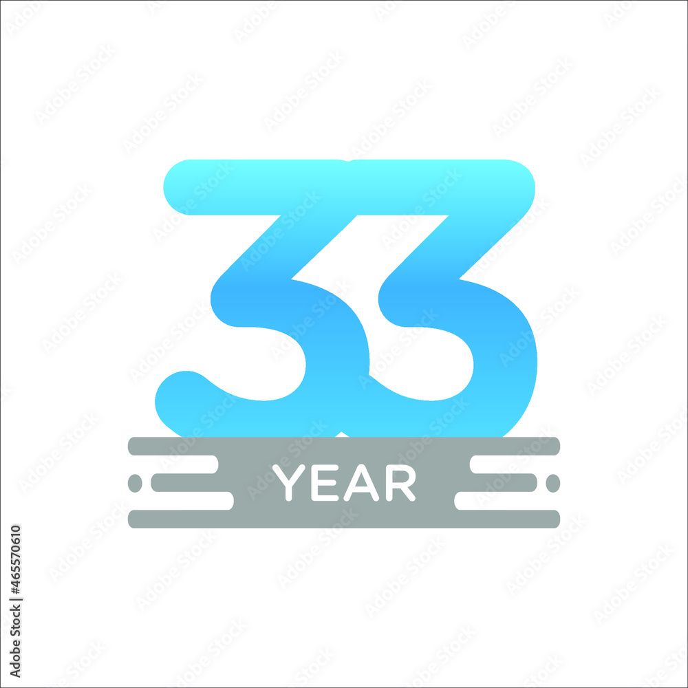 33 Years Anniversary Celebration Vector Template 33 Years Anniversary Celebration Vector Template