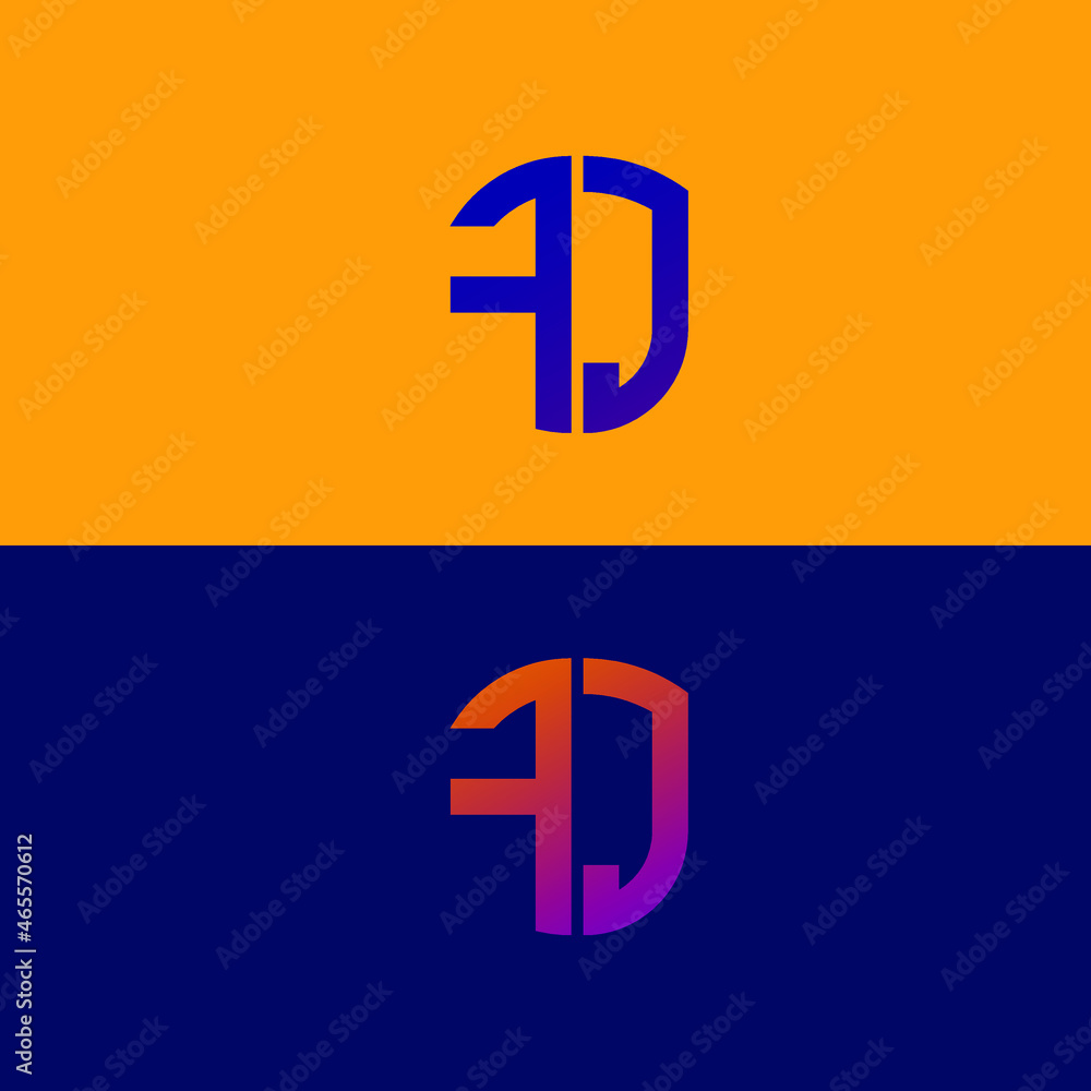 FJ initial letter logo vector template | Creative modern monogram Circle logo
