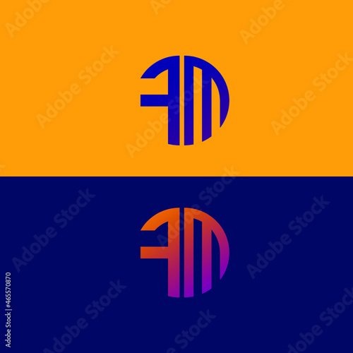 FM initial letter logo vector template | Creative modern monogram Circle logo
