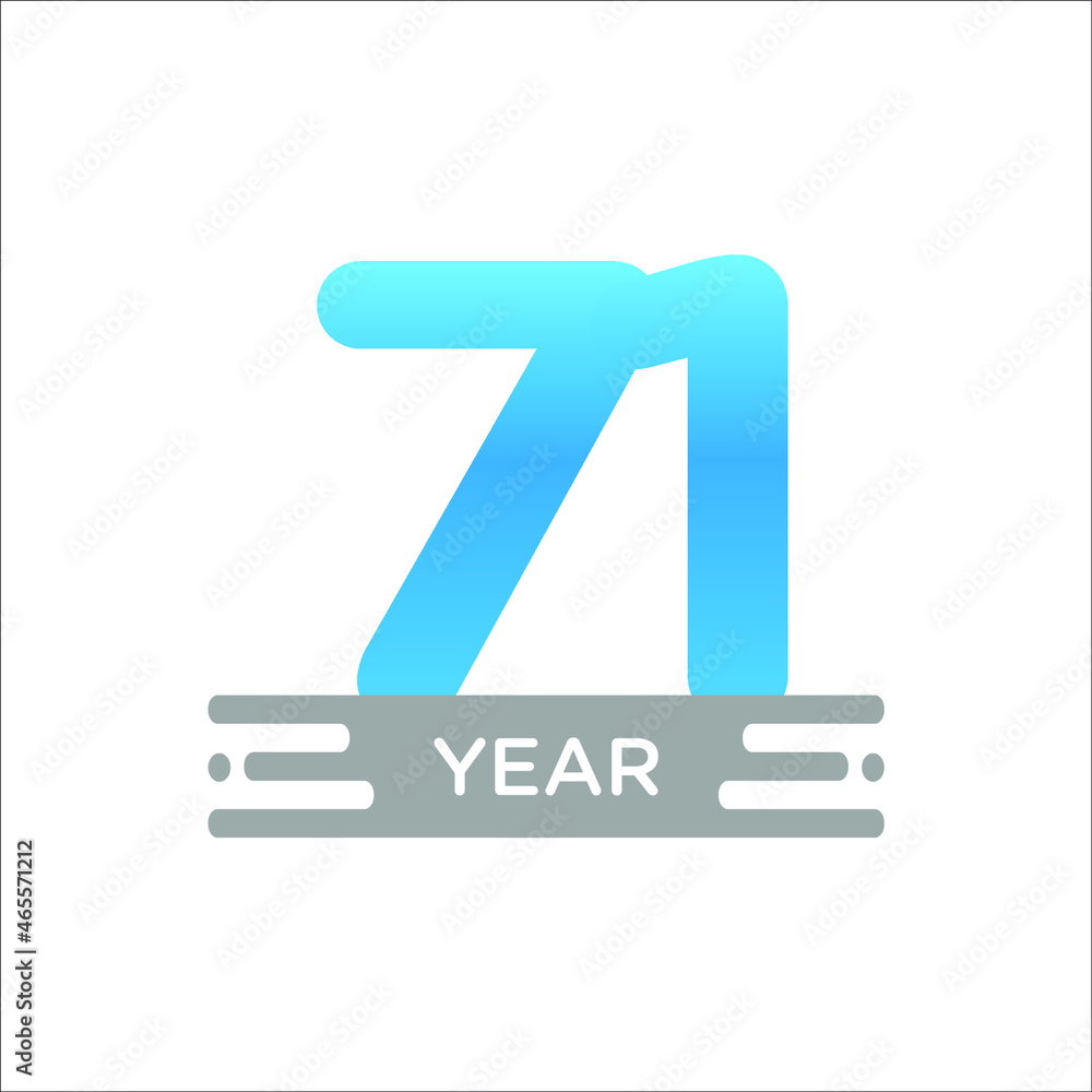 71 Years Anniversary Celebration Vector Template 71 Years Anniversary Celebration Vector Template