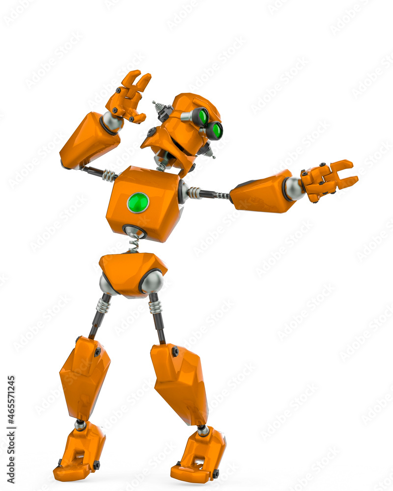 funny robot cartoon air surf in a white background funny robot cartoon air surf in a white background