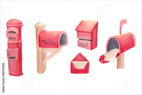 Post Box Illustration Watercolor