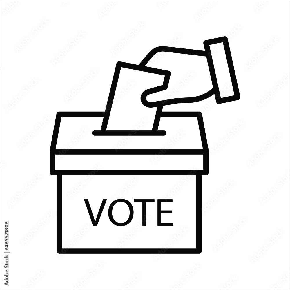 Voting ballot box icon, Election Vote concept, Simple line design for web site, logo, app, UI, Vector illustration Voting ballot box icon, Election Vote concept, Simple line design for web site, logo, app, UI, Vector illustration