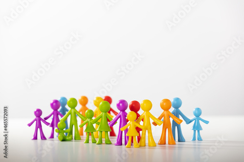 Multi-colored plastic figures -  - Anti-racism, tolerance, humanity, diversity, equality concept