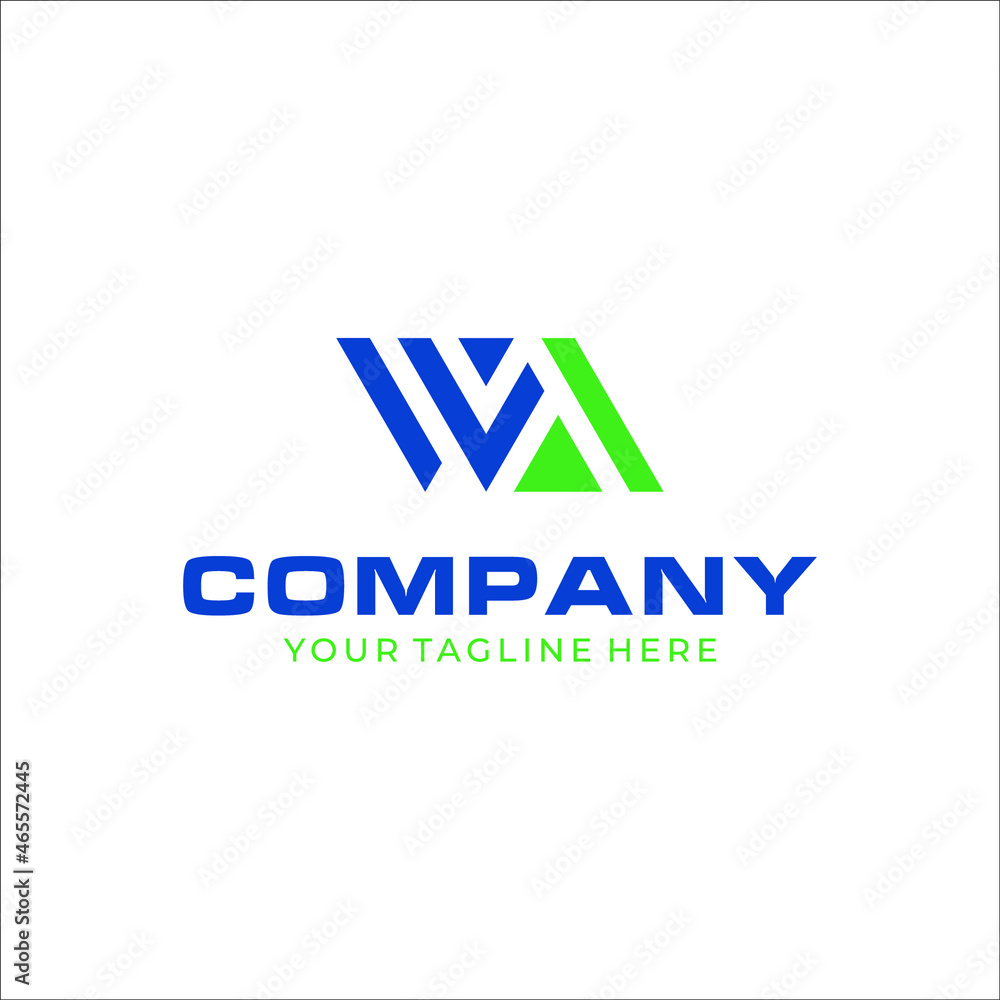 Letter WA logo template