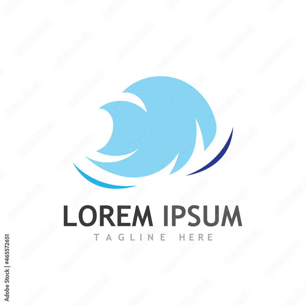 Fototapeta premium Water wave icon vector