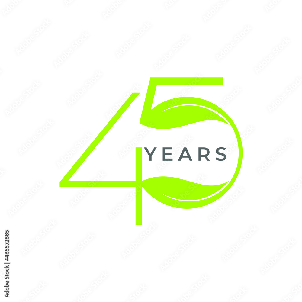 45 Years Anniversary Vector Template 45 Years Anniversary Vector Template