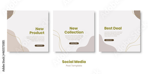 Social media stories and post creative Vector set. Background template with copy space for text and images design by abstract colored shapes, line arts, Tropical, etc. Promotion Brand Fashion.