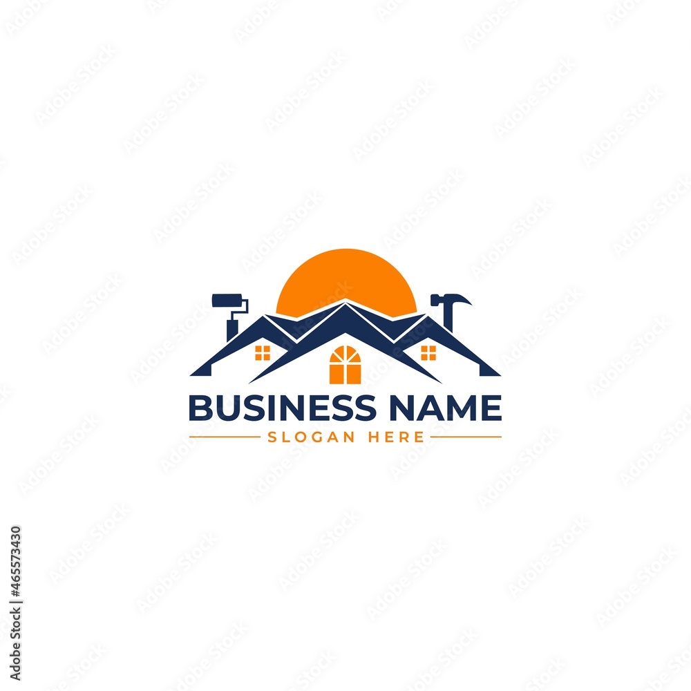 home repair roofing remodeling handyman home décor logo design