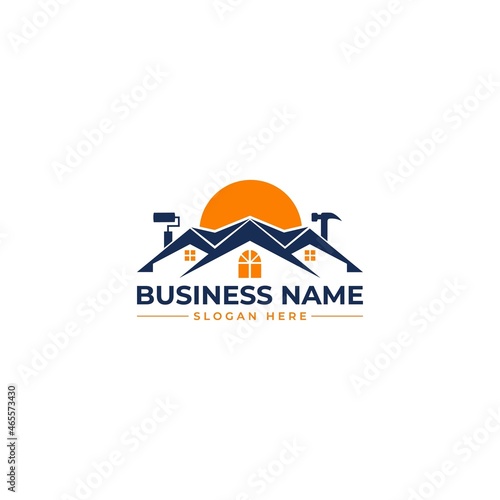 home repair roofing remodeling handyman home décor logo design
