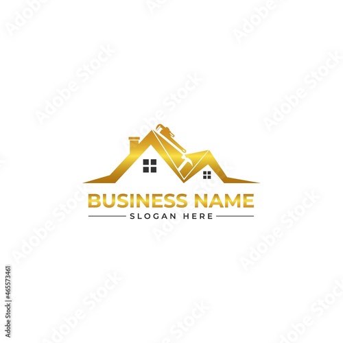 home repair roofing remodeling handyman home décor logo design