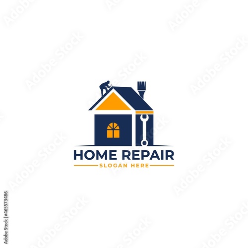 home repair roofing remodeling handyman home décor logo design