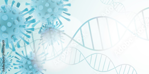Covid 19 and genetics - coronavirus sars cov 2 - Blue design banner