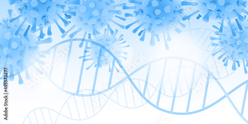 Covid 19 and genetics - coronavirus sars cov 2 - Blue design banner
