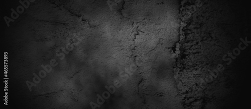Black misty walls are scary. horror black cement © Background Studio