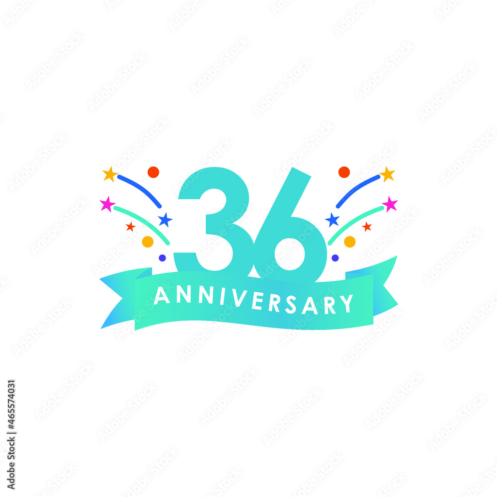 Fototapeta premium 36 years anniversary celebration vector