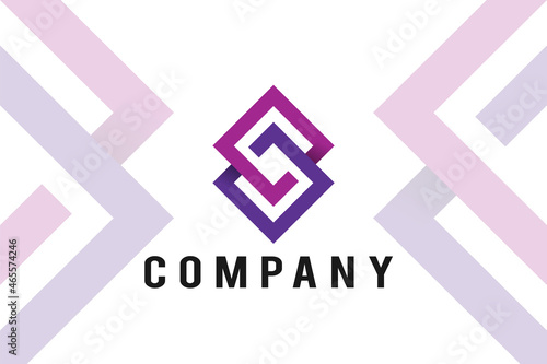 infinity rectangle letter S logo design template, usable vector logo design for business, technology, industry, sport, office etc