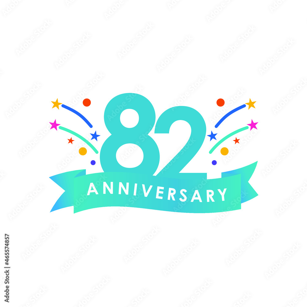 Fototapeta premium 82 years anniversary celebration vector