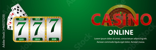 Casino online gambling game with slot machine and playing card