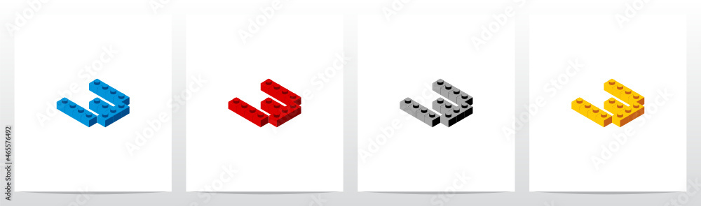 Toy Building Block Letter Logo Design W Toy Building Block Letter Logo Design W