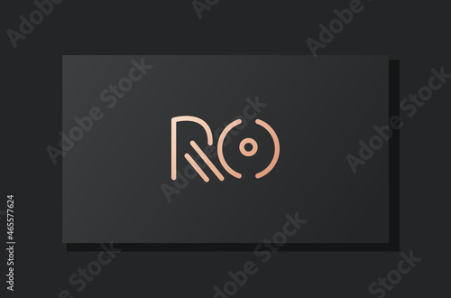 Abstract luxury initial letter RO logo.