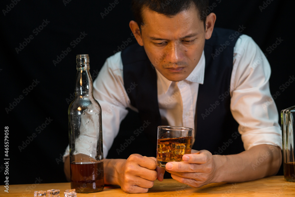 Businessmen in suits drinking whiskey Businessmen in suits drinking whiskey