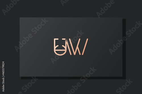 Abstract luxury initial letter UW logo.