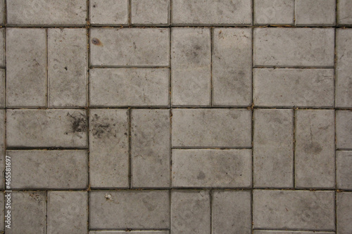 Coating with rectangular paving slabs on the street 