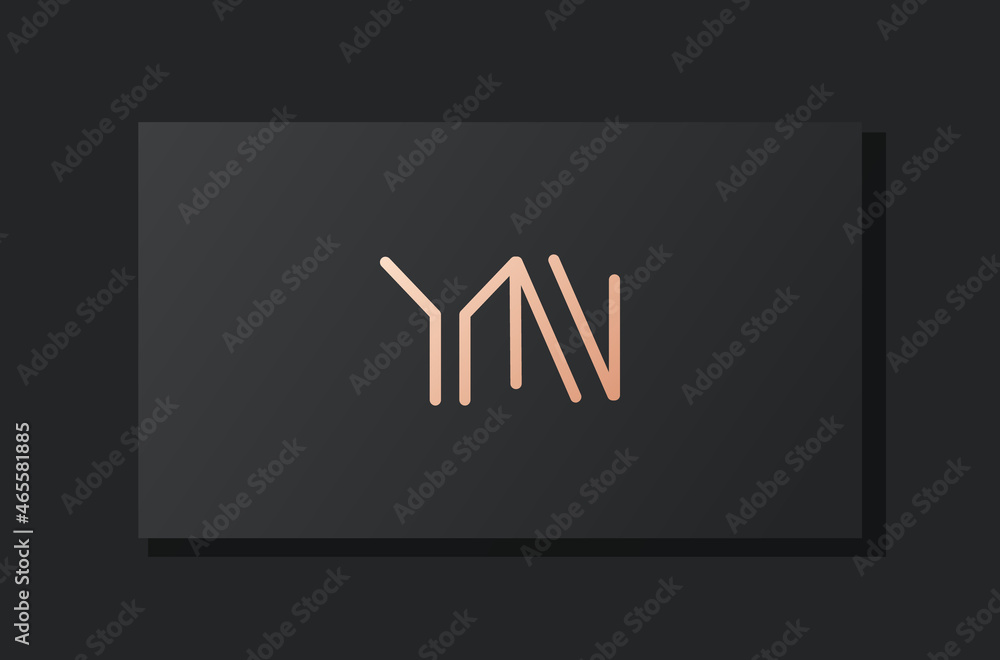 Abstract luxury initial letter YN logo. - obrazy, fototapety, plakaty 