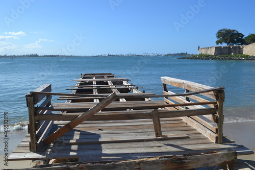 Old, wooden pier, Paseo del Moro, Puerto Rico photo