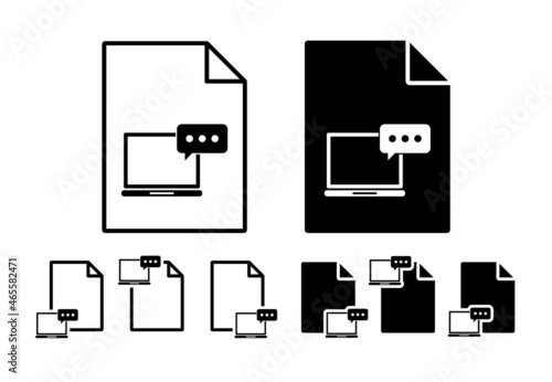 Chatting, laptop, business vector icon in file set illustration for ui and ux, website or mobile application