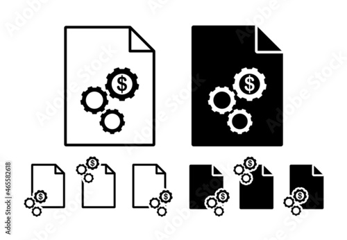 Gear, setting, usd vector icon in file set illustration for ui and ux, website or mobile application