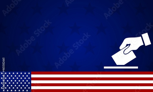 Election day theme illustration. Illustration flag and election with copy space. Suitable for Poster, Banners, campaign and greeting card. 